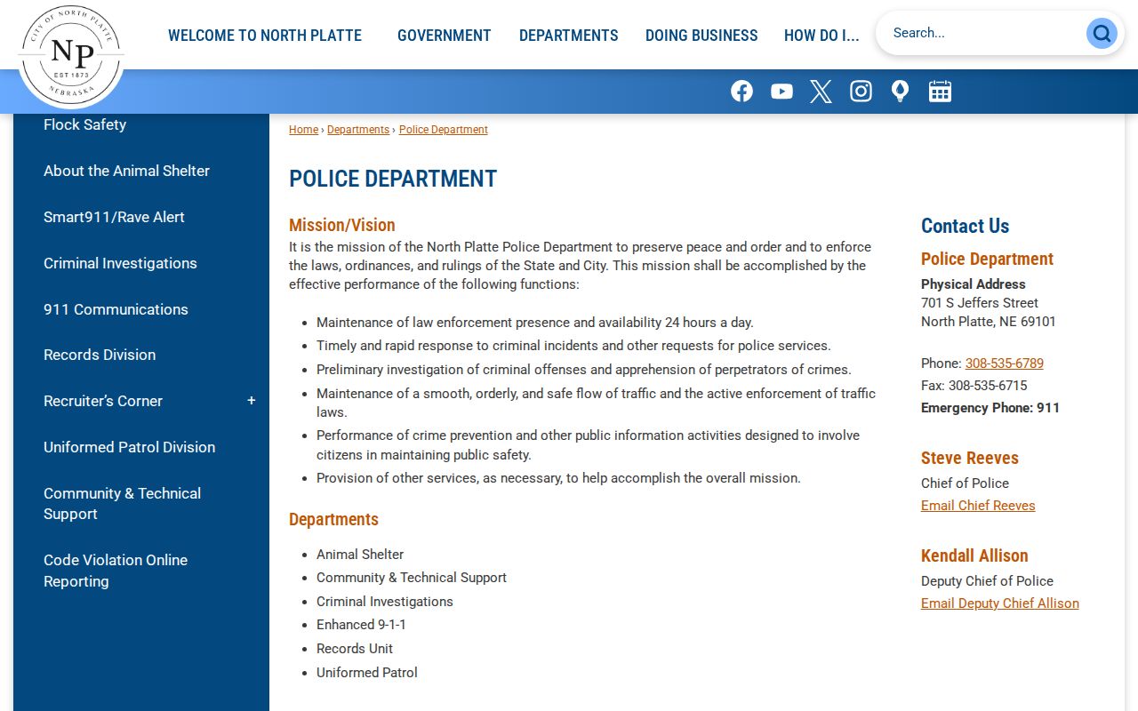 Lincoln County North Platte police record source for arrest and booking inquiries